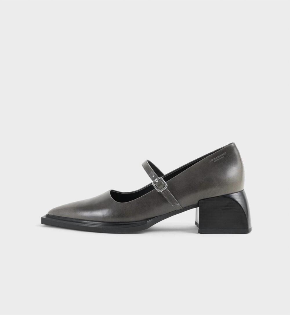 NEW VAGABOND SHOEMAKERS women's vivian mary jane pumps in dark grey brush-off le